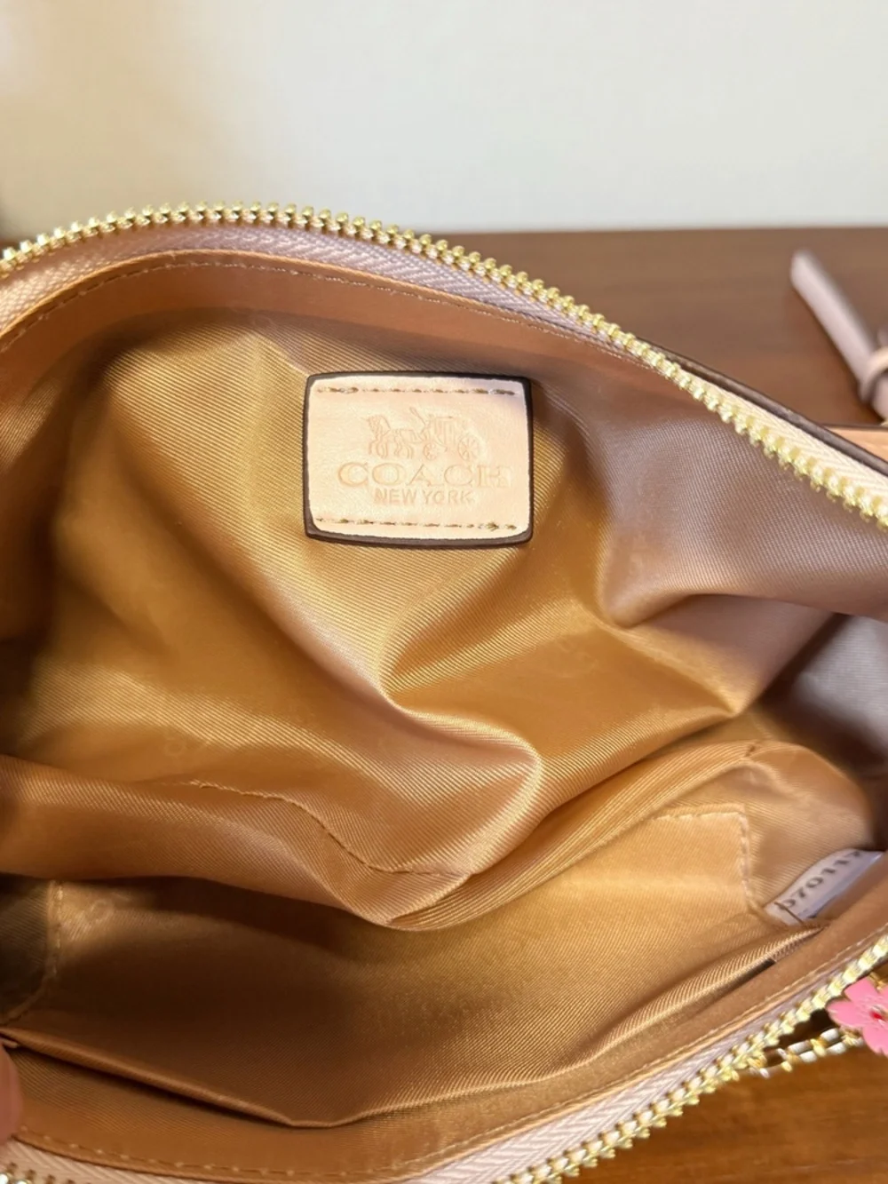 Coach Pink Pastel Signature Shoulder Bag with Cherry Blossom Chain